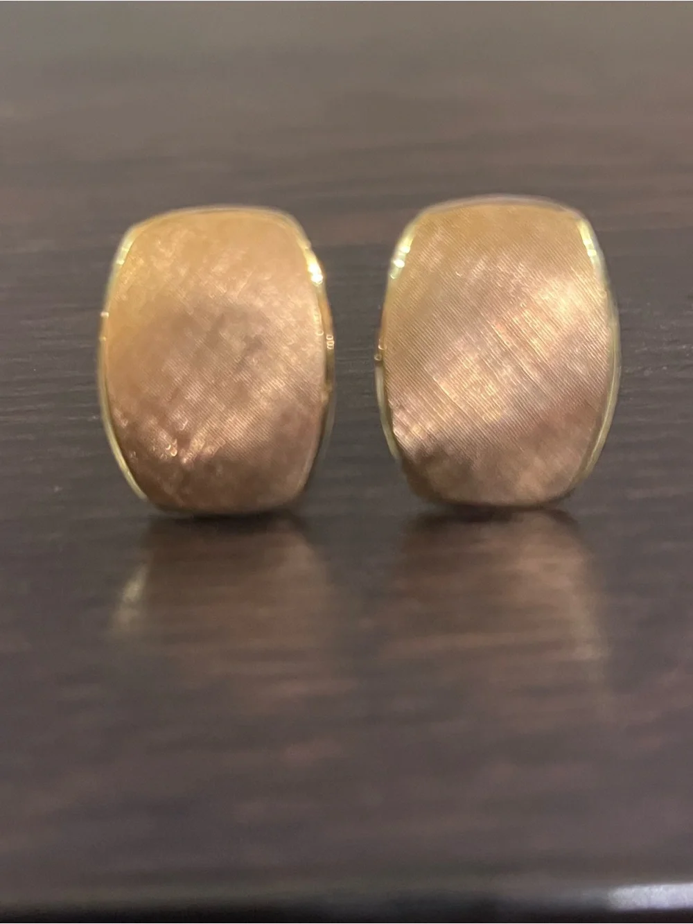 VINTAGE Harvey Avedon Gold Vermeil Textured Cufflinks